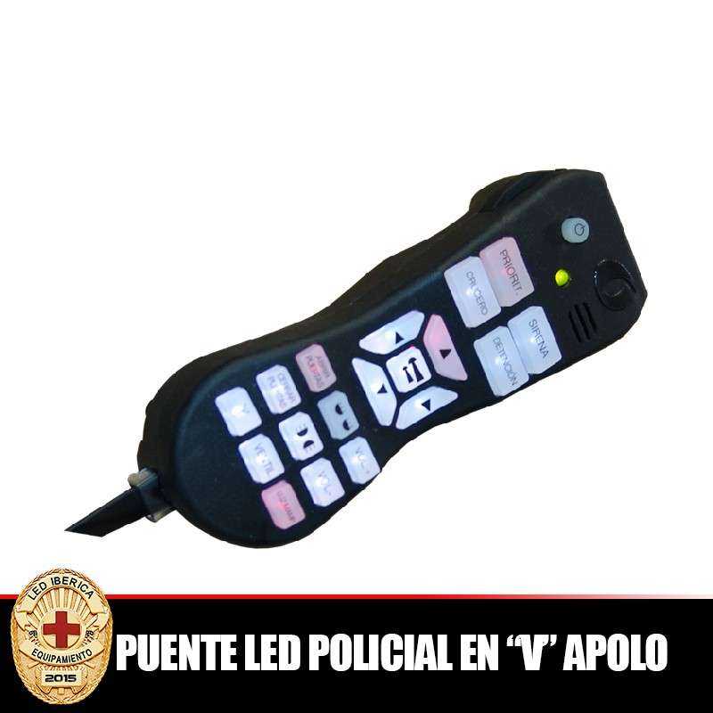 PUENTE DE LUCES APOLO VERSION POLICIAL EN "V" 1100mm CANBUS CE R65 CEPE ONU