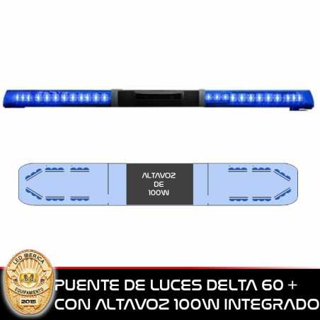 PUENTE DE LUCES DELTA PLUS CON ALTAVOZ DE 150W INTEGRADO AZUL CE R65