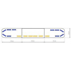 PUENTE DE LUCES AZUL CON BARRA SECUENCIAL INTEGRADA DELTA TRAFFIC CE R65 CEPE ONU