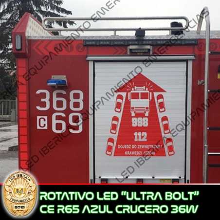 Rotativo omnidireccional Ultra Bolt 36W CE R65 destellos o crucero