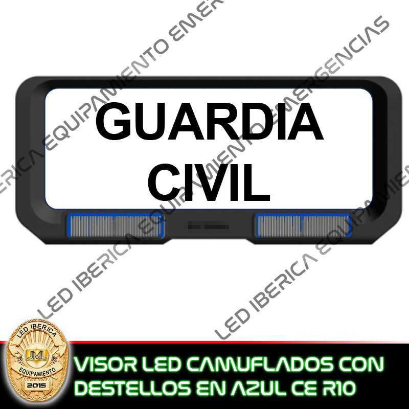 VISOR PARASOL RETROILUMINADO POLICIA U OTROS SERVICIOS CON DESTELLOS CAMUFLADO CE R65