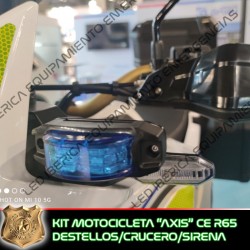 KIT SEÑALIZACIÓN OPTICA Y ACÚSTICA PARA MOTOCICLETA AXIS CE R65
