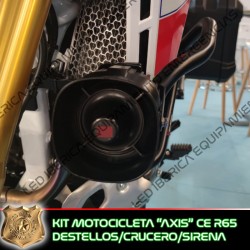 KIT SEÑALIZACIÓN OPTICA Y ACÚSTICA PARA MOTOCICLETA AXIS CE R65