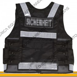 CHALECO TÁCTICO MULTIBOLSILLOS CORDURA 600D NEGRO