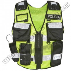 Chaleco táctico multibolsillos cordura 600d amarillo fluor y negro