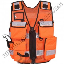 Chaleco táctico multibolsillos cordura 600d protección civil con parche