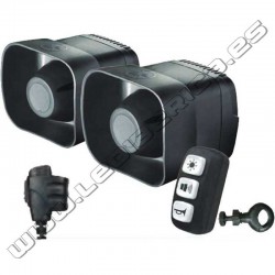 DOBLE altavoz sirena con megafonía para motocicleta con mando y micro