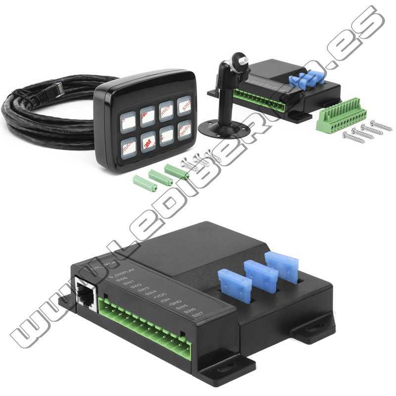 Botonera mando de control universal configurable 12v 24v con relés