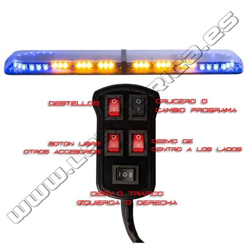 Puente de luces azul con barra secuencial integrada Delta Traffic CE R65