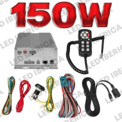 Centralita sirena 150w con megafonia 12v o 24v y control de luces