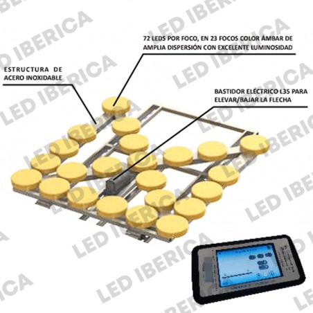 FLECHA LED ABATIBLE EN12352 L8H 23 FOCOS DE 200MM WIFI 5"