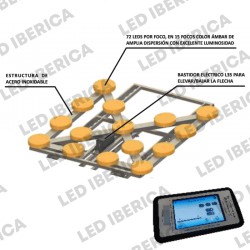Flecha led abatible automática 15 focos para techo EN12352 L8H WIFI