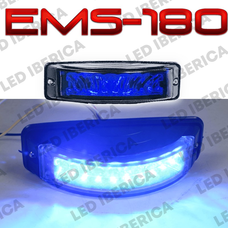 LUZ PERIMETRAL TINTADA AZUL EMS180 CE R10 SEMICIRCULAR
