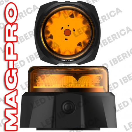 ROTATIVO LED ÁMBAR RECARGABLE MAGNÉTICO CE R65 MAG-PRO