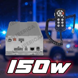 Centralita sirena 150w con megafonia 12v o 24v y control de luces