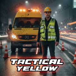 Chaleco táctico multibolsillos cordura 600d amarillo fluor