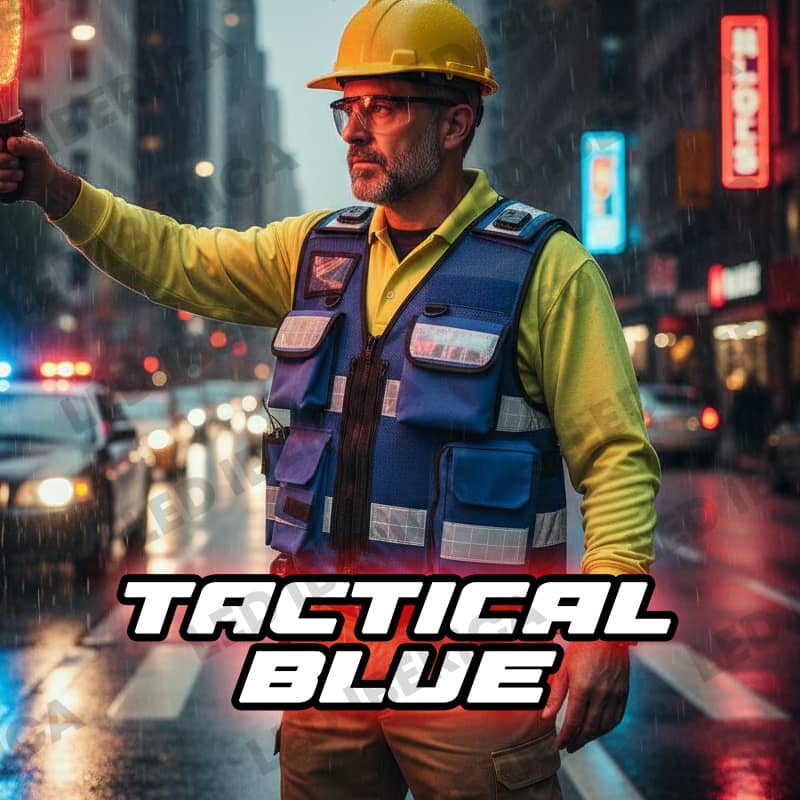 Chaleco táctico multibolsillos cordura 600d azul