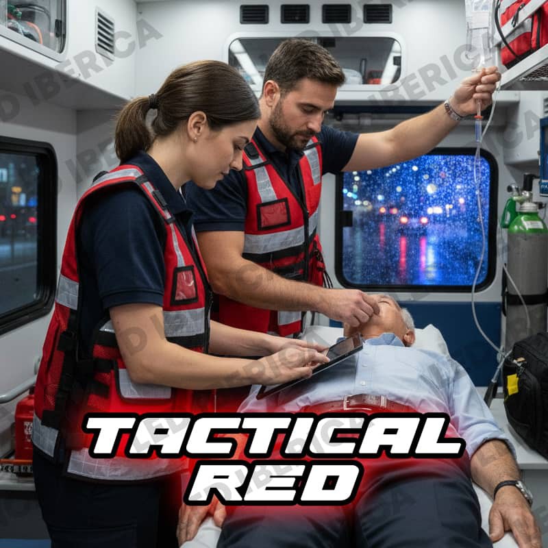 Chaleco táctico multibolsillos cordura 600d rojo intenso