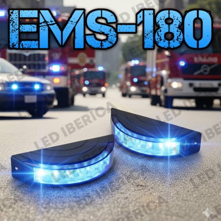 LUZ PERIMETRAL TINTADA AZUL EMS180 CE R10 SEMICIRCULAR