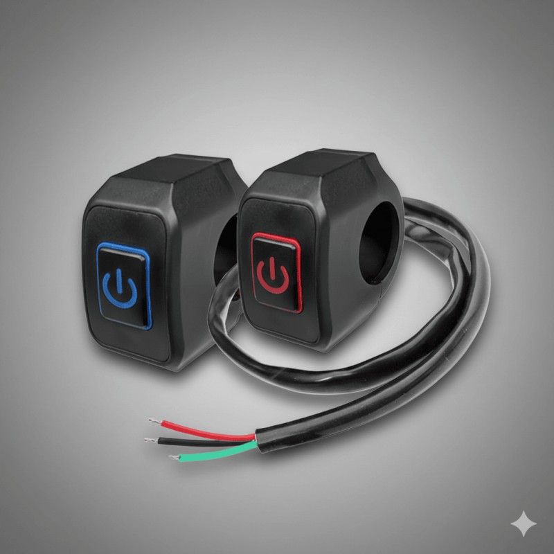 MANDO PARA MOTO RETROILUMINADO AZUL O ROJO