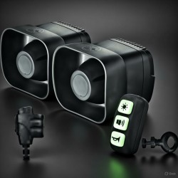 DOBLE altavoz sirena con megafonía para motocicleta con mando y micro