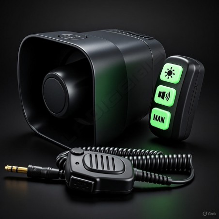 Altavoz con sirena integrada mando retroiluminado y megafonia motocicleta y turismo
