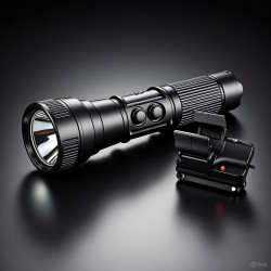 Linterna led profesional TRICOLOR SAD con cono translúcido y cargador coche