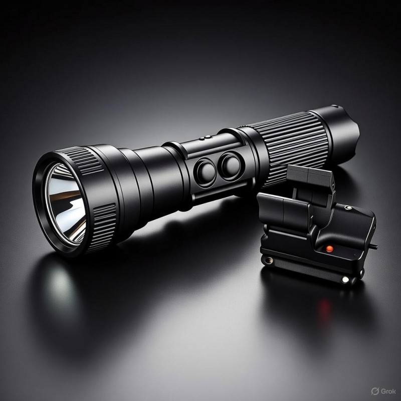 Linterna led profesional TRICOLOR SAD con cono translúcido y cargador coche