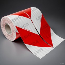 CINTA REFLEXIVA ROJO/BLANCO EN12899 RA2 Y DIN 30710/67520