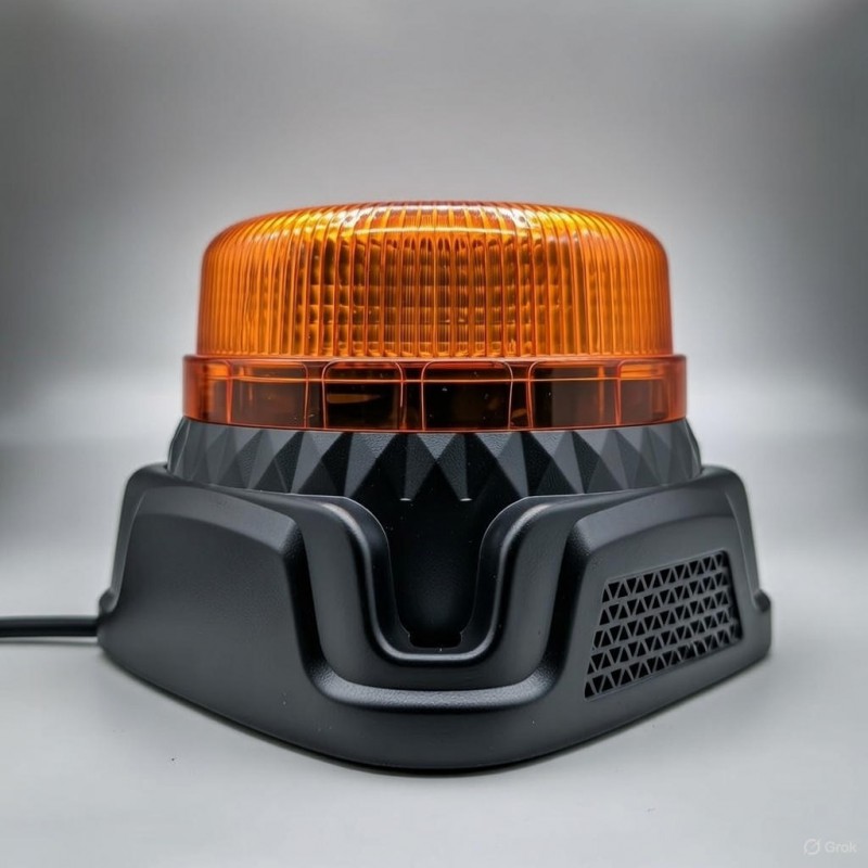 ROTATIVO LANZADESTELLOS CON ALARMA 100DB AMBAR CE R65