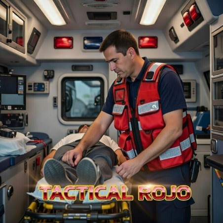 Chaleco táctico multibolsillos cordura 600d rojo intenso