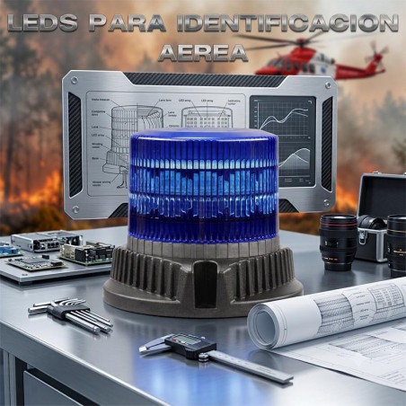 Rotativo lanzadestellos Mega-Pro CE R65 con leds de identificación aéreos