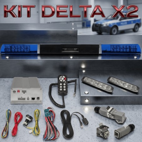 KIT  DELTA X2 PUENTE LED SIRENA ALTAVOZ MEGAFONIA 150W